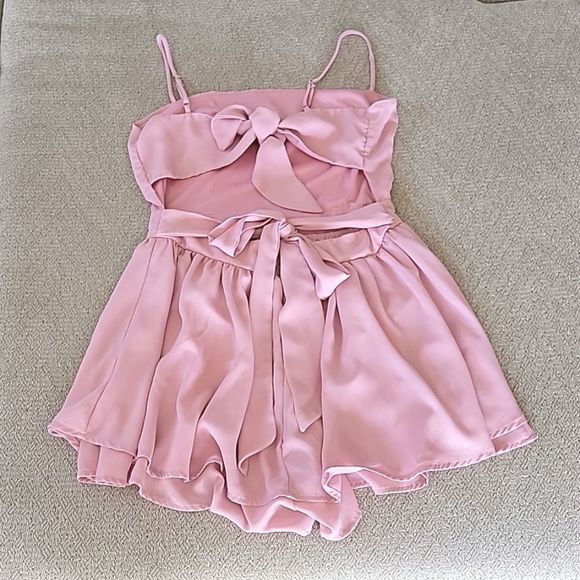 Lucy In The Sky Pink Sleeveless Open Back Romper - Size Large - Picture 4 of 16